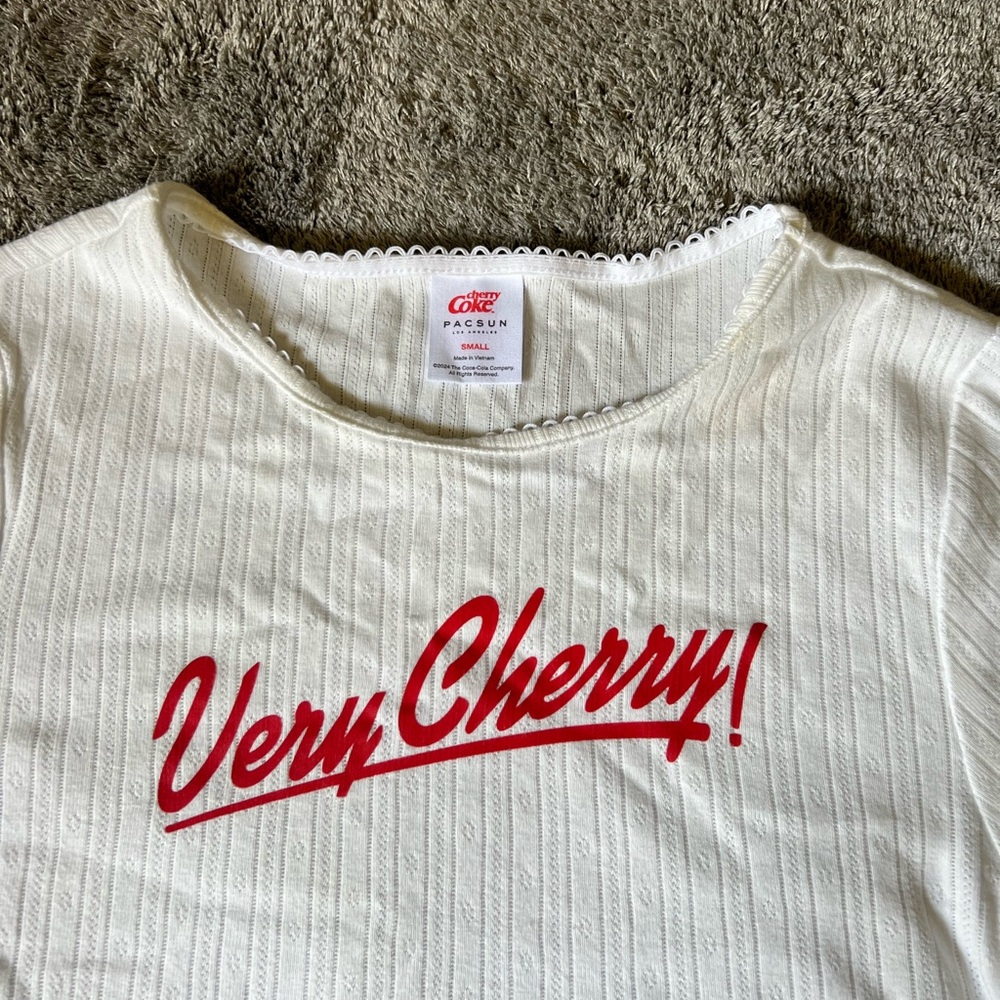 Pacsun very cherry white shirt